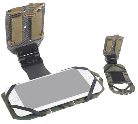 XFLHXY 90 Degree Rotation Tactical Plate Carrier Phone Mount, MOLLE-Compatible, Tactical Phone Holder Foldable Navigation Board, Tactical Vest Attachments for 15Pro(CP)