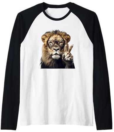 Löwenbrille Friedenszeichen Raglan