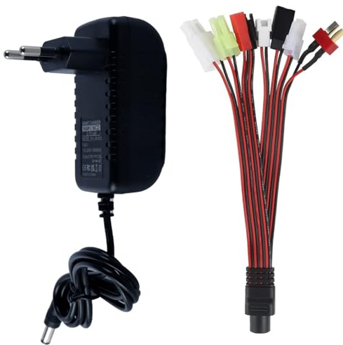 Enwye Chargeur De Batterie NIMH/NICD 2 À 10 Cellules 2,4 V-12 V Compatible Avec Tam-iya, Mini Tam-iya, JST, SM-2P, XH-2P, JR/Futaba, Huanqi, T Pl-ug (version Européenne)