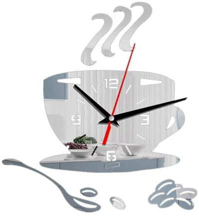 yufana Orologio da Parete Adesivo Silenzioso,Orologi da Parete 3D Orologio da Parete in Acrilico (35CM*30CM)