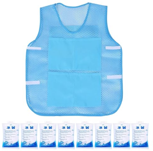 Zuasdvnk Gilet refrigerante – Gilet di raffreddamento rapido con 8 impacchi di ghiaccio | Gadget personali Cooler Wrap Abbigliamento indossabile per attività all'aperto estate lavoro all'aperto sport