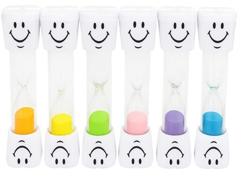 Sanduhr Zähneputzen Kinder, 6 Stück Sanduhren Set Für Kinder, Zahnputzuhr 3 Minuten, Sanduhr-Timer Für Zähneputzen, Küche, Büro Und Reisen, Orange, Gelb, Grün, Rosa, Lila, Blau