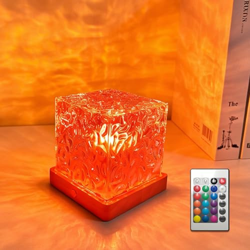 Lampada Aurora Boreale Cubo, Onde Proiettore Stelle Soffitto 16 Colori 3D Luce Notturna con Increspatura Dell'acqua Proiettore Aurora Boreale con Telecomando per Camere da Letto, Soggiorni e Feste