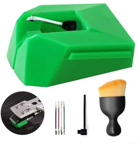 Stylus Replacement for AudioTechnica AT LP120XUSB Turntable AT VMN95E Model with Aluminum Shank and Elliptical Needle Clear Sound