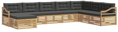 vidaXL Outdoor-Sofagarnitur 8 pcs Weiß und Anthrazit Polyester, Garten, modernes Outdoor Sofa, Lounge-Ecke, Terrassenmöbel für entspannende Relax-Zeiten