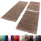 Unbekannt Shaggy Hochflor Teppich Carpet 3TLG Bettumrandung Läufer Set Schlafzimmer Flur, Farbe:Mocca, Bettset:2x80x150+1x80x250