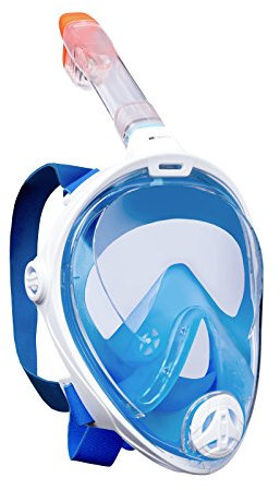 Aquatics Vollgesichts-Schnorchelmaske Weiss/blau - L