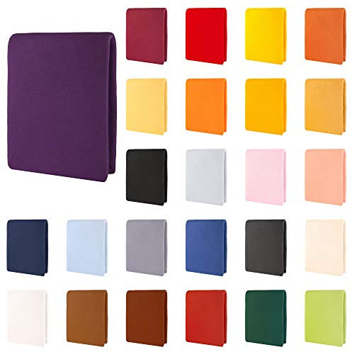 CelinaTex Aqua Wasserbett Boxspringbett Spannbettlaken 140x200-160x220 cm lila Baumwolle Bettlaken Elastan