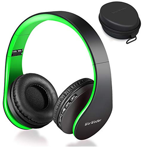 Bluetooth Headphones Over-Ear, Foldable Wireless and Wired Stereo Headset Micro SD/TF, FM for Cell Phone, PC, Soft Earmuffs & Light Weight for Prolonged Wearing Travel Office Home