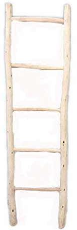 Porta asciugamani scala in legno grezzo marocchino