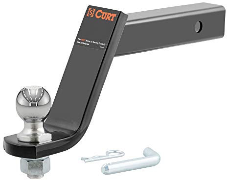 CURT 45064 Anhängerkupplung für hochgebockte Trucks, 5,1-cm-Kugel und Sicherungsstift, passend für 5,1-cm-Anschluss, 3400 kg Zuglast, 15 cm Absenkung