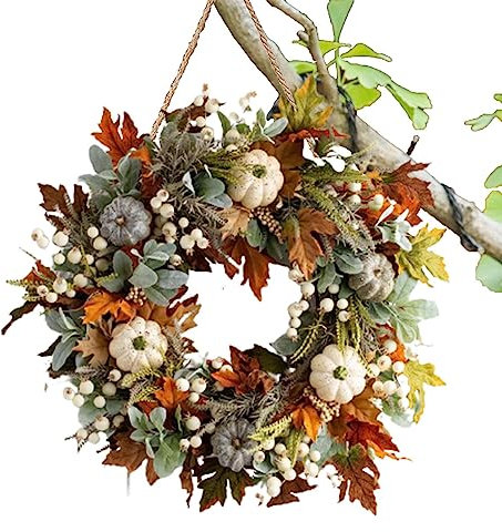 komsoup Ghirlanda Autunnale Porta, 45CM Ghirlanda Fuoriporta Autunnale, Ghirlanda Autunnale, Ghirlanda Autunnale per Porta, Corona per Porta d'ingresso per Parete, Finestra, Decorazione