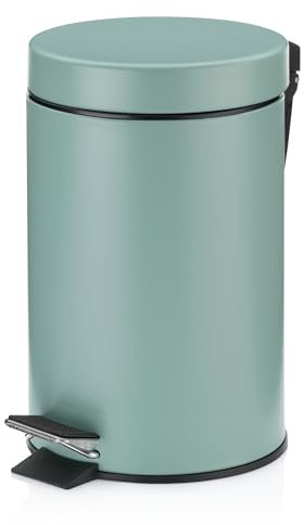 kela Kosmetikeimer Monaco, 3 L, Durchmesser 17 cm, Metall, jadegrün, herausnehmbarer Inneneimer mit Tragehenkel, 24287