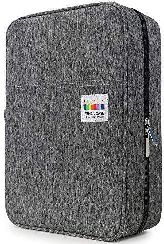 Große Federmappe 300 Slots - Mäppchen Organizer Stiftetui mit Mehrschichtigem Halter für Prismacolor Coloured Pencils & Gel Pen von YOUSHARES(Grau)