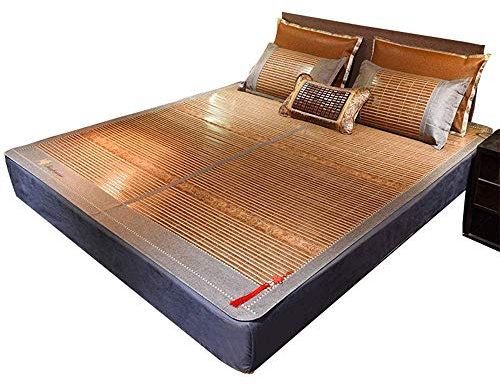 Grana Del Legno Di Bambù 1.8M Letto Matrimoniale Pieghevole, Estate 1.5 M 2 Carbonizzato Ghiaccio Seta, Traspirante e Confortevole/C / 2x2m