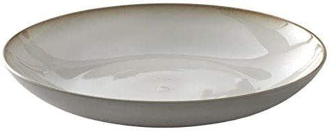 BITZ Schale, Obstschale/Salatschüssel aus Steinzeug, 40 cm im Durchmesser, spülmaschinenfest, Creme/Creme