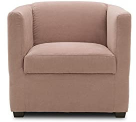DOMO. collection Sessel Bob FK, kleiner Retro-Sessel mit Armlehnen und Federkern, Polstersessel, Cocktailsessel, Loungesessel, 73 x 75 x 69 cm (BxTxH), Webstoff in rosa