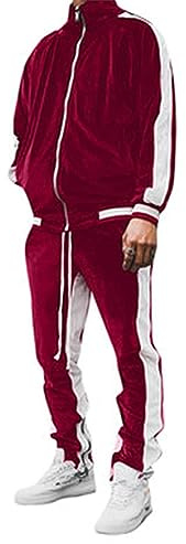 Herren 2 Stück Full Zip Trainingsanzüge Golden Velvet Thickening Sport Anzüge Casual Outfits Jacke & Hose Fitness Trainingsanzug Sets