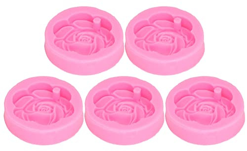 5Pcs 3D Camellia Flower Shape Mold Silicone Mold for Candle, Soap, Car Hanging Ornament, Chocolate, Candy, Jello Wax Molding Materials