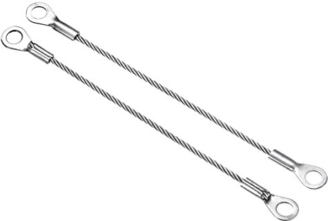 PATIKIL Acciaio Inossidabile Cordino Cavo 2mmx10cm, Cavo di Sicurezza 4pz Occhielli Terminati Sicurezza Filo Corda,Cavo di sicurezza in acciaio Inossidabile