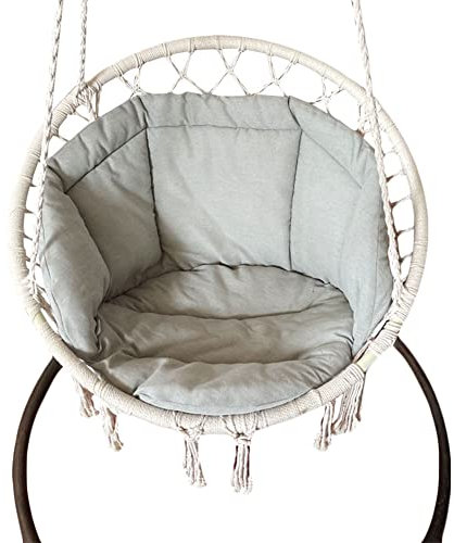 YAOTT Kissen Outdoor Sitzauflage 60 cm - Sitzkissen für Hängesessel Rattanstühle Gartenstuhlauflagen Schaukelkissen Kissen,Grau,60X60CM