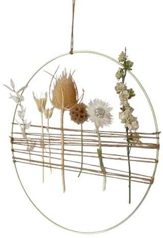 Loopkranz Trockenblumen Kranz Wildblumen in weiß & créme