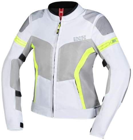 IXS Trigonis-Air Damen Motorrad Textiljacke, grau/gelb, XL | Atmungsaktiv