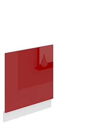 Belini Frontblende für Geschirrspüler PO. Frontblende Geschirrspüler 60 cm Breite. Frontplatte für Spülmaschine ohne Griff, Rot Hochglanz