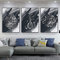 GHJKL Islamisches Silber Arabische Kalligraphie Leinwand Malerei, Kreative Allah Islamische Zitate Leinwand Malerei Bilder Deko, kein Rahmen (60x90cm*3)…