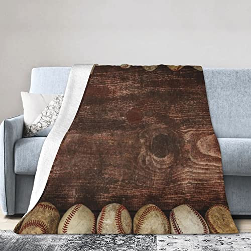 YINGD Fleece Blanket Wooden Board Baseball Dirt Hard Ball Vintage Batter Pitcher Hit Batting Catcher Sports Athletic Match Throw Blanket 125CM X 100CM