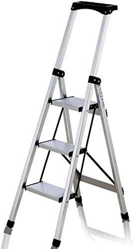 Haushaltshandlauf-Trittleitern, dreistufige Werkzeugleitern, tragbare Dachboden-Trittleitern/Multifunktionstablett / 43 * 59 * 127 cm Haushaltsleiter