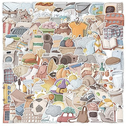 100 Stück Cartoon-Tiere Aufkleber Auto Laptop Telefon Gitarre Skateboard Motorrad Fahrrad Aquarell-Karikatur Stickers Set Vinyl Wasserdicht Aesthetic Aufkleber für Jugendliche Kinder Erwachsene