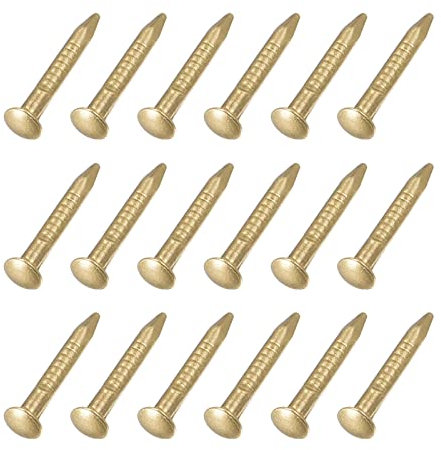 METALLIXITY Pequeños Clavos (1,2x10 mm) 50 Uds, Latón Pequeños Herrajes Clavos - para Hogar Carpintería, Latón Tono