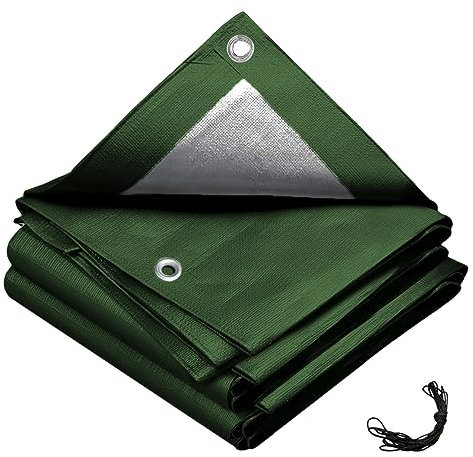 Linxor - Bâche de Protection extérieure Universelle imperméable réversible avec œillets - 150g - Gris et Vert - 2 x 3 m