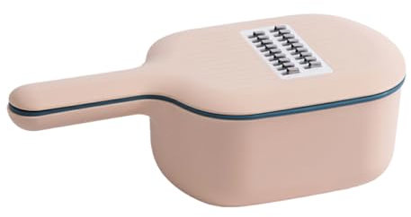 AUklOPVZZ Cortador de patatas, zanahoria, pepino, rebanada, picar y colar, versatilidad, asistente de cocina, cortador de patatas PP con colador, rosa