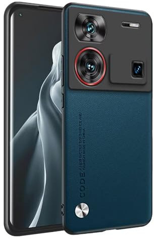 HONLEN Funda para Nubia Z60 Ultra/Leading Version/Photographer Edition (6.8 Inches) Carcasa de Negocios Respaldo de Cuero Zafiro