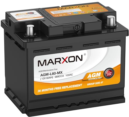 MARXON Group 47 H5 L2 Car Battery 12v 60AH 660CCA AGM Maintenance Free