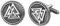 JewelryWe Manschettenknöpfe Herren Wikinger Valknut: Edelstahl Nordic Viking Valknut Talisman Dreieck Manschetten Knöpfe Cufflinks Silber Geschenk für Ehemann Freunden Vater
