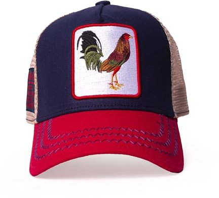 GOLD STAR HAT Trucker-Kappe, Hahn, Schwarz/Beige, Einheitsgröße, Rot/Marineblau/Beige, Einheitsgröße
