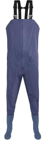 Pantaloni da lavoro da uomo, elasticizzati, grandi dimensioni, impermeabili, con salopette da pesca, con salopette da lavoro, elasticizzati, da lavoro, da uomo, con bretelle, Blu scuro, 42