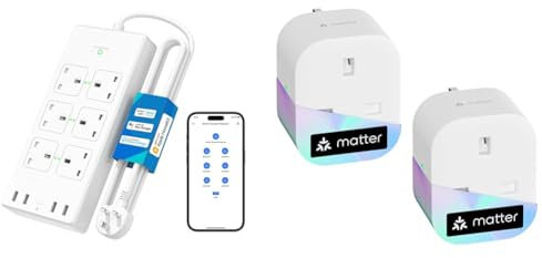 Meross Smart Power Strip, 6 Outlets + 4 USB Ports Smart Extension Lead, Compatible with Apple HomeKit & Matter Smart Plug Mini with Energy Monitoring, Works with Apple HomeKit, Alexa, Google Home