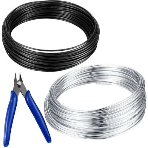2 Rotoli Filo Alluminio, Fili di Alluminio, Fil di Ferro Modellabile, Filo di Scultura, Flessibile Filo per Artigianato Modellismo di Gioielli, Fai Da Te, 38.8in (10m) 2mm