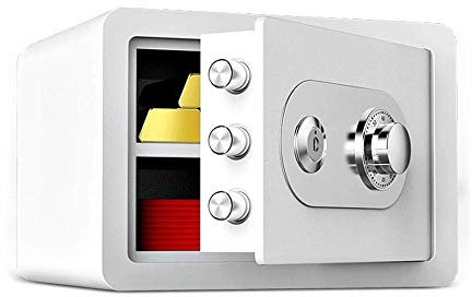 BIANBIANBH Feuerfester, wasserdichter Safe, Tresore, mechanisches Passwort-Schließfach, Kleiderschrank 25 cm mit Schlüssel, Mini-Safes mit unsichtbarem Nachttischcode, Büro,