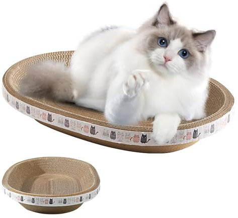 Generisch Ovaler Katzenkratzer,Ovales Katzenkratzbretter Schüssel Nest,Katzen Kratzbrett,Corrugated Lounge Kratzpappe für Katzen Bett,Katzen Kratzmöbel für Couch
