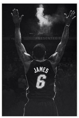 bacrhjlb Kultiges Lebron James-Poster, NBA-Leinwand-Poster, Schlafzimmer-Dekor, Sportlandschaft, Büro, Raumdekoration, Geschenk, ungerahmt, 30 x 45 cm