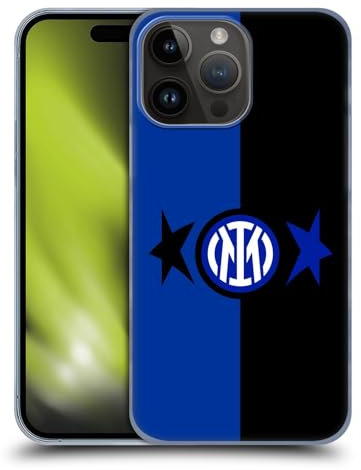 Head Case Designs Officially Licensed Inter Milan Black & Blue IM 2Stars Hard Back Case Compatible With Apple iPhone 15 Pro Max