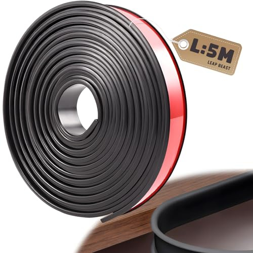 LeapBeast U-Form Selbstklebend Möbelkantenband, 5 Meter Möbelkantenband Flexible TPE Faltbarer Kantenschutz für Tische Bettkanten Nachttische Wand Ecken
