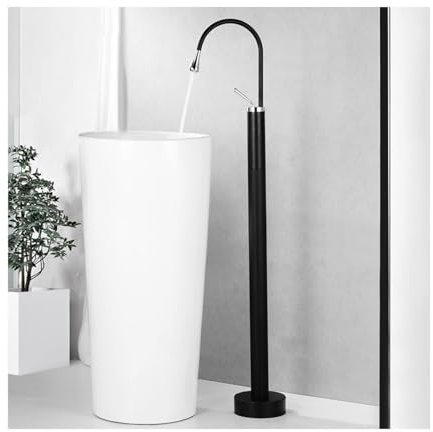 SWHC Robinet de Baignoire Ilot, Rotation à 360° Mitigeur de Baignoire Ilot Millésime Robinet de Baignoire sur Pied à Poignée Unique Laiton Robinet Salle Bain