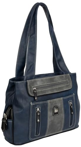 EAAKIE Damen Tasche, Schultertasche, Handtasche, Umhängetasche mit Leder Optik und vielen Fächern