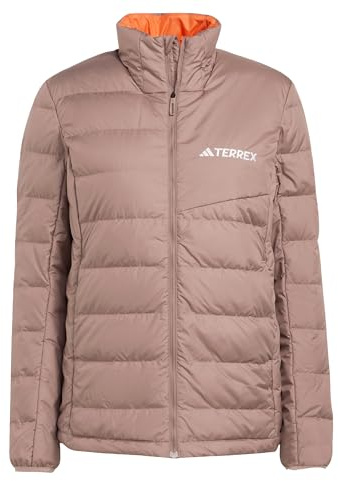 adidas Women's Terrex Multi Light Down CLIMAWARM Jacket, Trace Brown, XXL